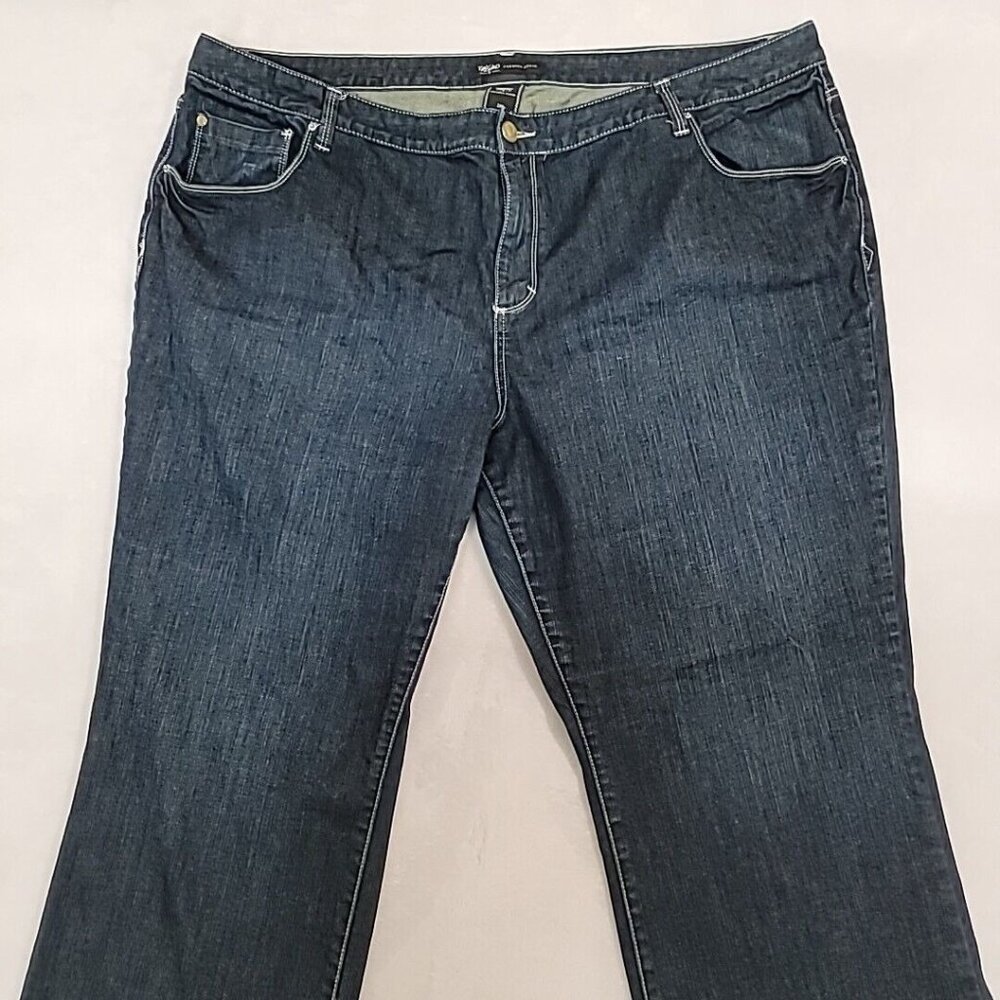 Mossimo Women's Plus Size 24W Blue Bootcut Dark Wash Cotton Blend Stretch Jeans